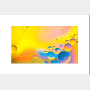 Abstract - Oil and Water on a Coloured background Posters and Art